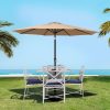 Outdoor Umbrella 2.7m Base Beach Pole Garden Tilt Sun Patio UV Beige