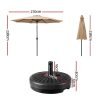 Outdoor Umbrella 2.7m Base Beach Pole Garden Tilt Sun Patio UV Beige