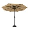 Outdoor Umbrella 3m Base Beach Pole Garden Tilt Sun Patio UV Beige