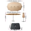 Outdoor Umbrella Beach Twin Base Stand Garden Sun Shade Beige 4.57m