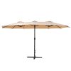 Instahut Outdoor Umbrella Twin Umbrella Beach Stand Base Garden Sun Shade 4.57m