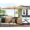 Instahut Outdoor Umbrella Twin Umbrella Beach Stand Base Garden Sun Shade 4.57m