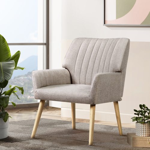 Armchair Fabric Beige Sebastini