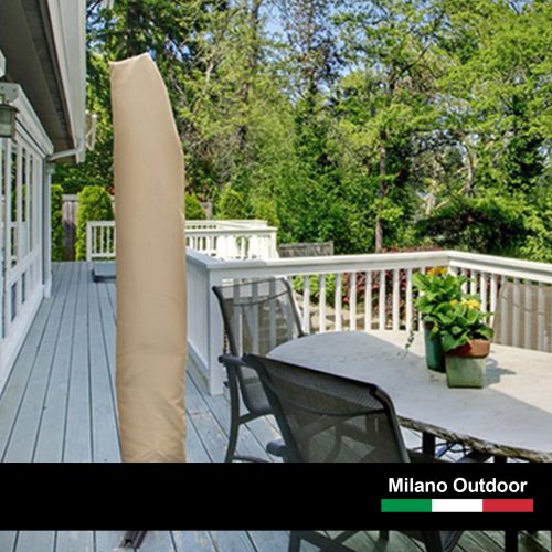 Milano 3M Outdoor Umbrella Cantilever With Protective Cover Patio Garden Shade – Beige