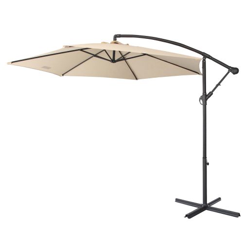 Milano 3M Outdoor Umbrella Cantilever With Protective Cover Patio Garden Shade – Beige