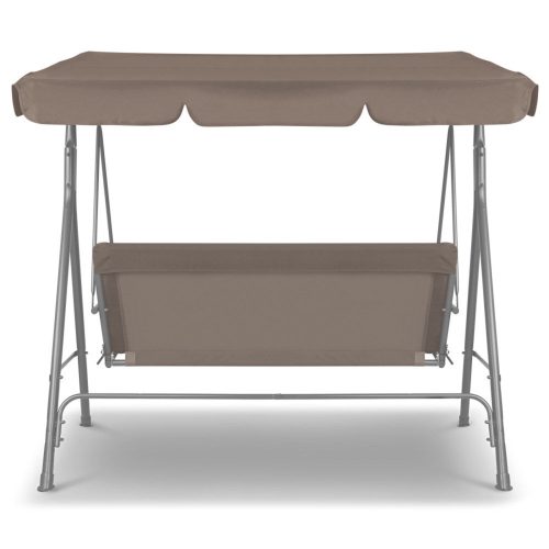 Milano Outdoor Swing Bench Seat Chair Canopy Furniture 3 Seater Garden Hammock – Coffee