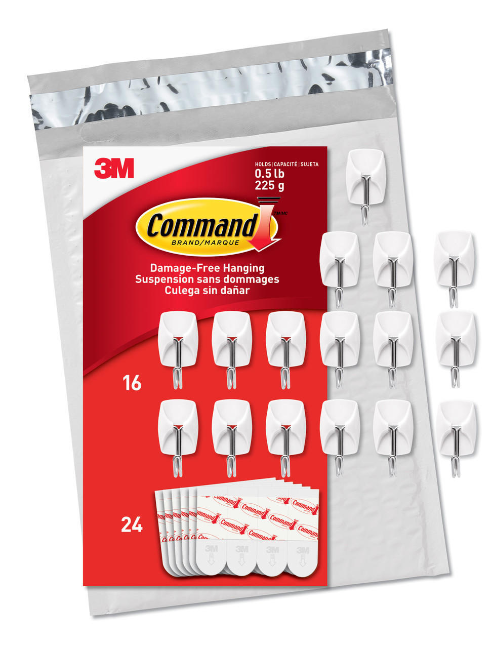 Command Small Wire Value Pack, 16 Hooks and 24 Strips, GP067-16NA