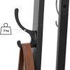 Coat Rack with 3 Shelves with Hooks Rustic Brown and Black
