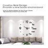 DIY Wall Clock Modern Frameless Large 3D Wall Watch Giant Roman Numerals for Home Living Room and Bedroom (Small)