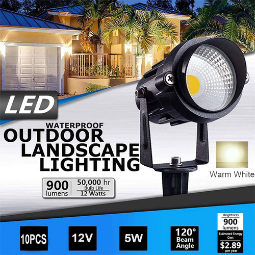 10X LED Spotlights Landscape Warm light Lamp Waterproof Outdoor Garden Yard 12V