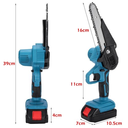 6″ Mini Cordless Electric Chainsaw 2X Battery Powered Wood Cutter Rechargeable