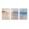 40cmx60cm Ocean and beach 3 Sets White Frame Canvas Wall Art