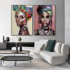 50cmx70cm African women 2 Sets Black Frame Canvas Wall Art