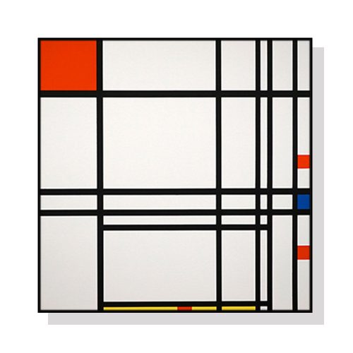 Abstract Art By Piet Mondrian Black Frame Canvas Wall Art