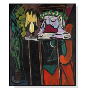 Wall Art 90cmx135cm Reading Girl by Pablo Picasso Black Frame Canvas