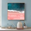 Wall Art 90cmx90cm Pink Sea Wood Frame Canvas