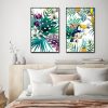 Wall Art 80cmx120cm Toucan and orchid 2 Sets Black Frame Canvas