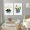 50cmx70cm Elegant Flower 2 Sets White Frame Canvas Wall Art