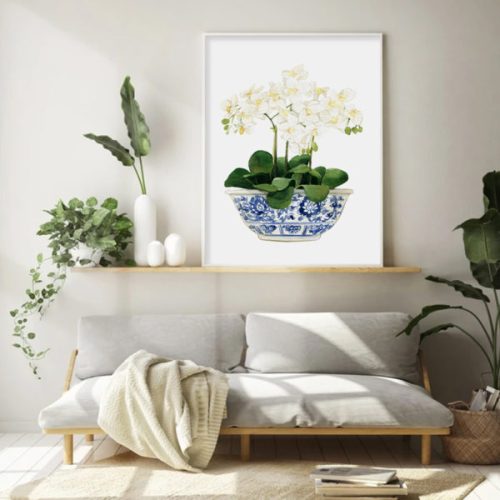 Wall Art 40cmx60cm Elegant Flower 2 Sets White Frame Canvas