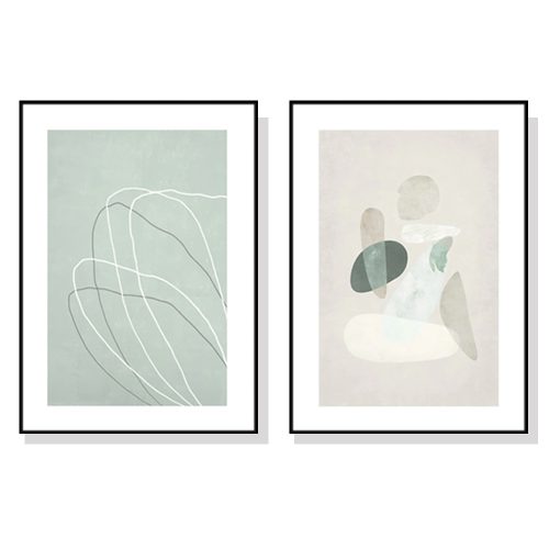 Wall Art 90cmx135cm Abstract body and lines 2 Sets Black Frame Canvas