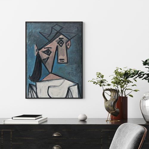 Wall Art 100cmx150cm Head Of A Woman By Pablo Picasso Black Frame Canvas
