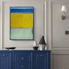 Wall Art 90cmx135cm Blue Yellow Green By Mark Rothko Black Frame Canvas