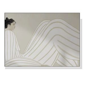 Wall Art 90cmx135cm Abstract Lady White Frame Canvas