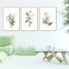 Wall Art 80cmx120cm Green and Gold Watercolor Botanical 3 Sets Gold Frame Canvas