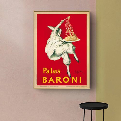 Wall Art 40cmx60cm Pates Baroni Pasta Gold Frame Canvas