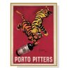 Wall Art 100cmx150cm Porto Pitters Vintage Gold Frame Canvas