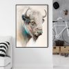 60cmx90cm Great White Buffalo Black Frame Canvas Wall Art