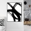 40cmx60cm Minimalist Black Artwork Black Frame Canvas Wall Art