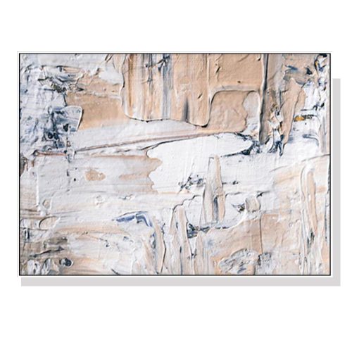 90cmx135cm  Modern Abstract Oil Painting Style White Frame Canvas Wall Art