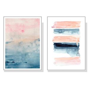 40cmx60cm Abstract Pink 2 Sets White Frame Canvas Wall Art