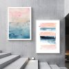 100cmx150cm Abstract Pink 2 Sets White Frame Canvas Wall Art
