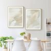40cmx60cm Beige and Sage Green 2 Sets Gold Frame Canvas Wall Art