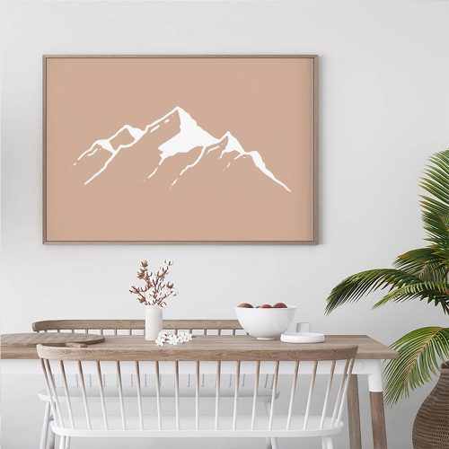50cmx70cm Boho Mountain Wood Frame Canvas Wall Art