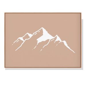 60cmx90cm Boho Mountain Wood Frame Canvas Wall Art