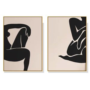 40cmx60cm Female Figure 2 Sets Gold Frame Canvas Wall Art