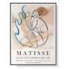 50cmx70cm Matisse Nude Line Black Frame Canvas Wall Art