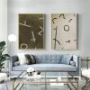 60cmx90cm Neutral Composition 2 Sets Gold Frame Canvas Wall Art