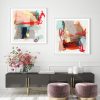 40cmx40cm Abstract Colourful Garden 2 Sets White Frame Canvas Wall Art