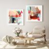 90cmx90cm Abstract Colourful Garden 2 Sets White Frame Canvas Wall Art