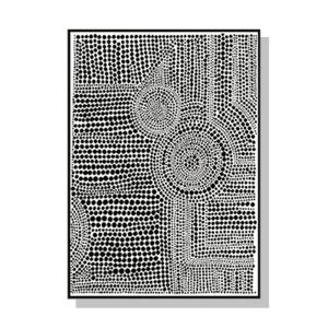 50cmx70cm Clustered Dots A Black Frame Canvas Wall Art