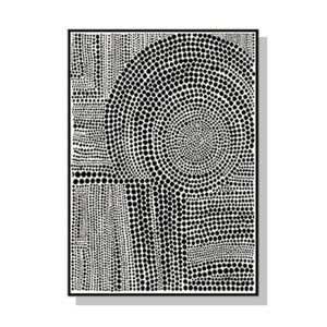 50cmx70cm Clustered Dots B Black Frame Canvas Wall Art