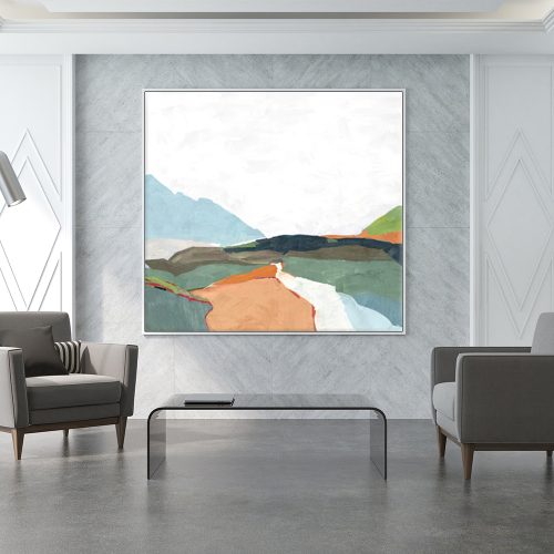 80cmx80cm April Morning White Frame Canvas Wall Art
