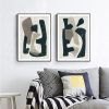100cmx150cm Abstract Puzzle 2 Sets Black Frame Canvas Wall Art