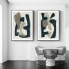 70cmx100cm Abstract Puzzle 2 Sets Black Frame Canvas Wall Art