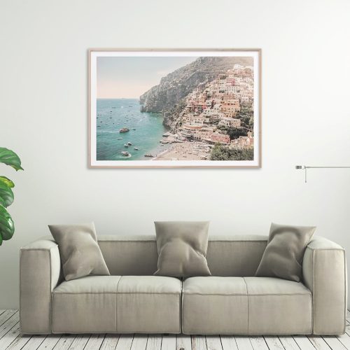 50cmx70cm Italy Amalfi Coast Wood Frame Canvas Wall Art