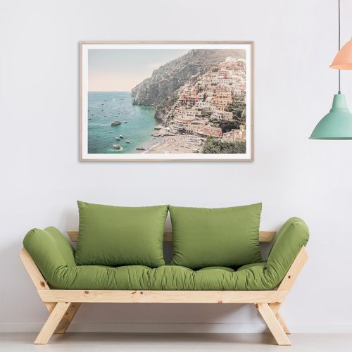 50cmx70cm Italy Amalfi Coast Wood Frame Canvas Wall Art